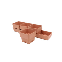 Set cassetta sierra Rosa 48 | Vasi di design in plastica colorata TERAPLAST - 08769048-312