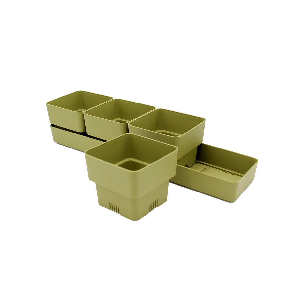 Set cassetta sierra Verde 48 | Vasi di design in plastica colorata TERAPLAST - 08769048-313