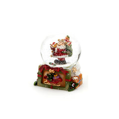 Sfera Acqua Babbo Natale con Sacco Regali su Base Quadrata H9 X D8 - 684329-S