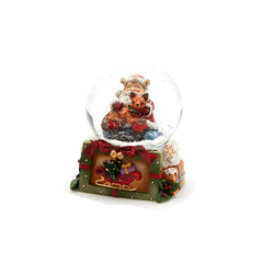 Sfera Acqua Babbo Natale con Volpe su Base Quadrata H9 X D8 - 684329-V