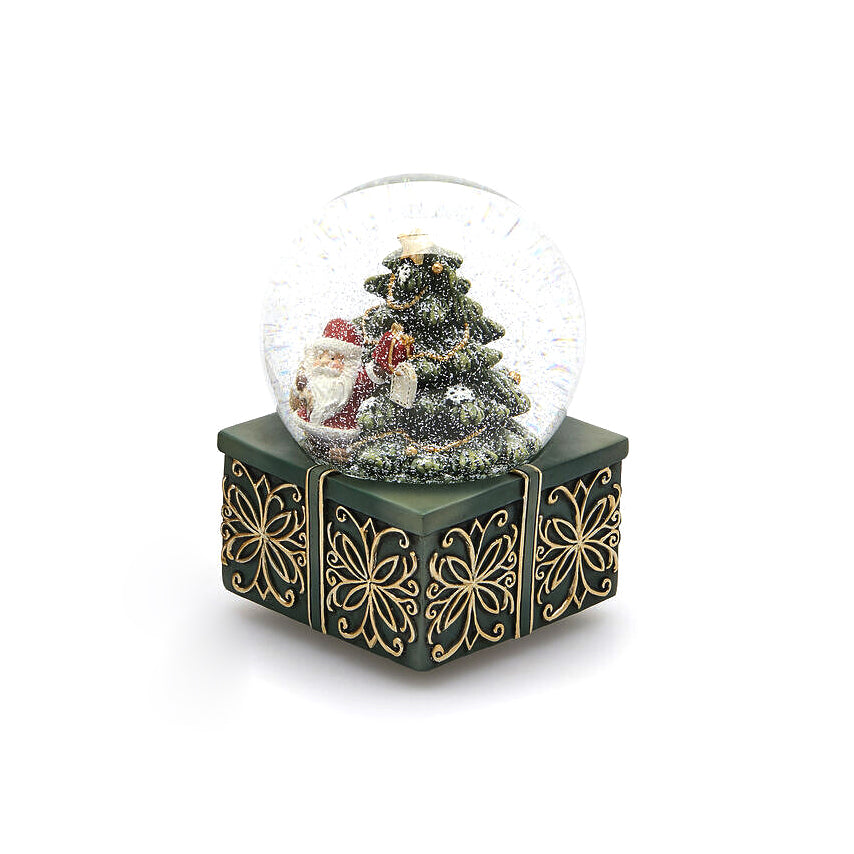 Sfera Acqua Natalizia Babbo Natale Verde con Carillon H 14,5 cm EDG Enzo De Gasperi