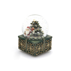 Sfera Acqua Natalizia Babbo Natale Verde con Carillon H 14,5 cm EDG Enzo De Gasperi