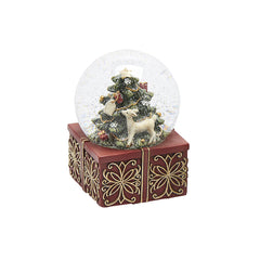 Sfera Acqua Natalizia Cerbiatto Rossa con Carillon H 14,5 cm EDG Enzo De Gasperi