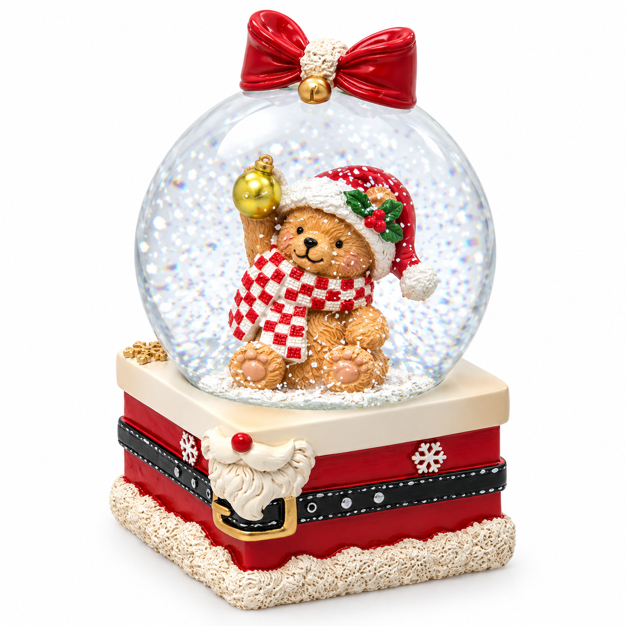 Sfera Acqua Orsetto H 10 × Ø 8 cm EDG Enzo De Gasperi con effetto neve