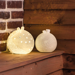 Sfera Luce LED Rcaricabile USB con Pacchi Regalo in Porcellana Bianca | Decori Luminosi Natalizi - 4990141
