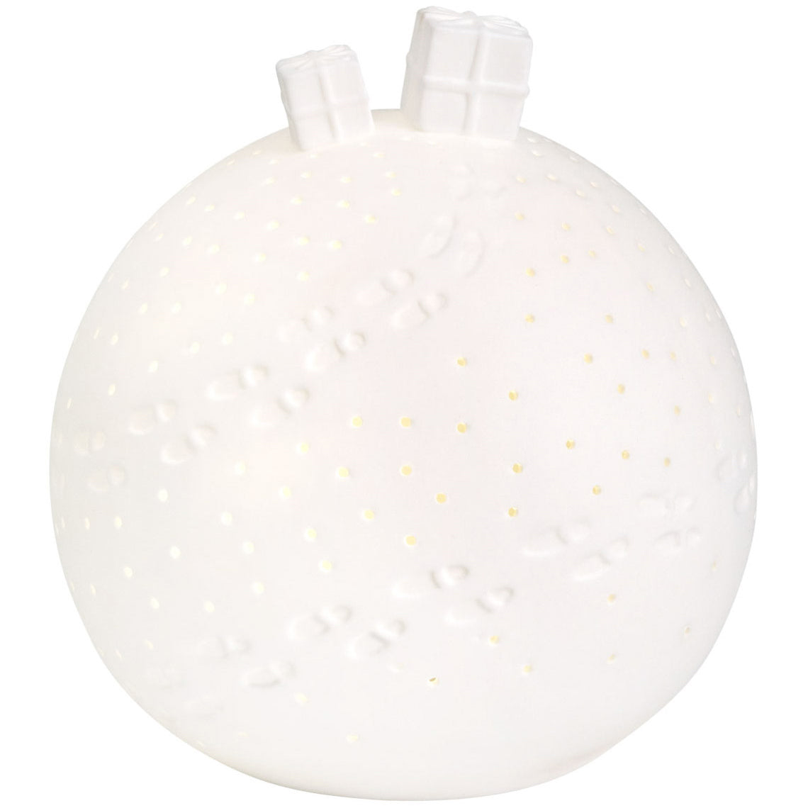 Sfera Luce LED Rcaricabile USB con Pacchi Regalo in Porcellana Bianca | Decori Luminosi Natalizi - 4990141