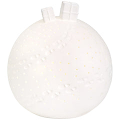 Sfera Luce LED Rcaricabile USB con Pacchi Regalo in Porcellana Bianca | Decori Luminosi Natalizi - 4990141