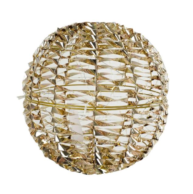 Sfera Luminosa in Metallo Oro Ø30 CM con 300 Micro LED | Decorazione Luminosa da Interno e Esterno