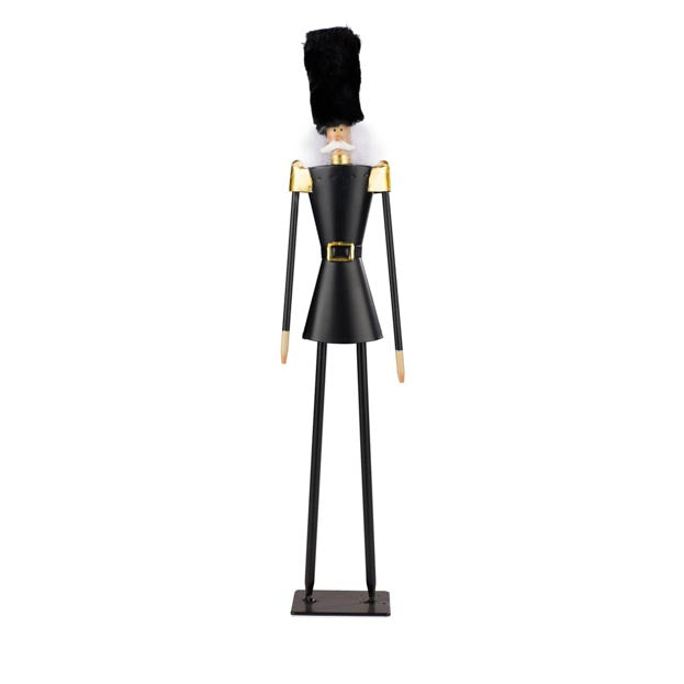 Soldatino Natalizioin metallo Nero e Oro H72 - 1226053