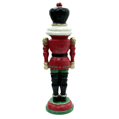 Soldatino Schiaccianoci in Resina Abito Rosso e Cappello Nero H36,5 cm