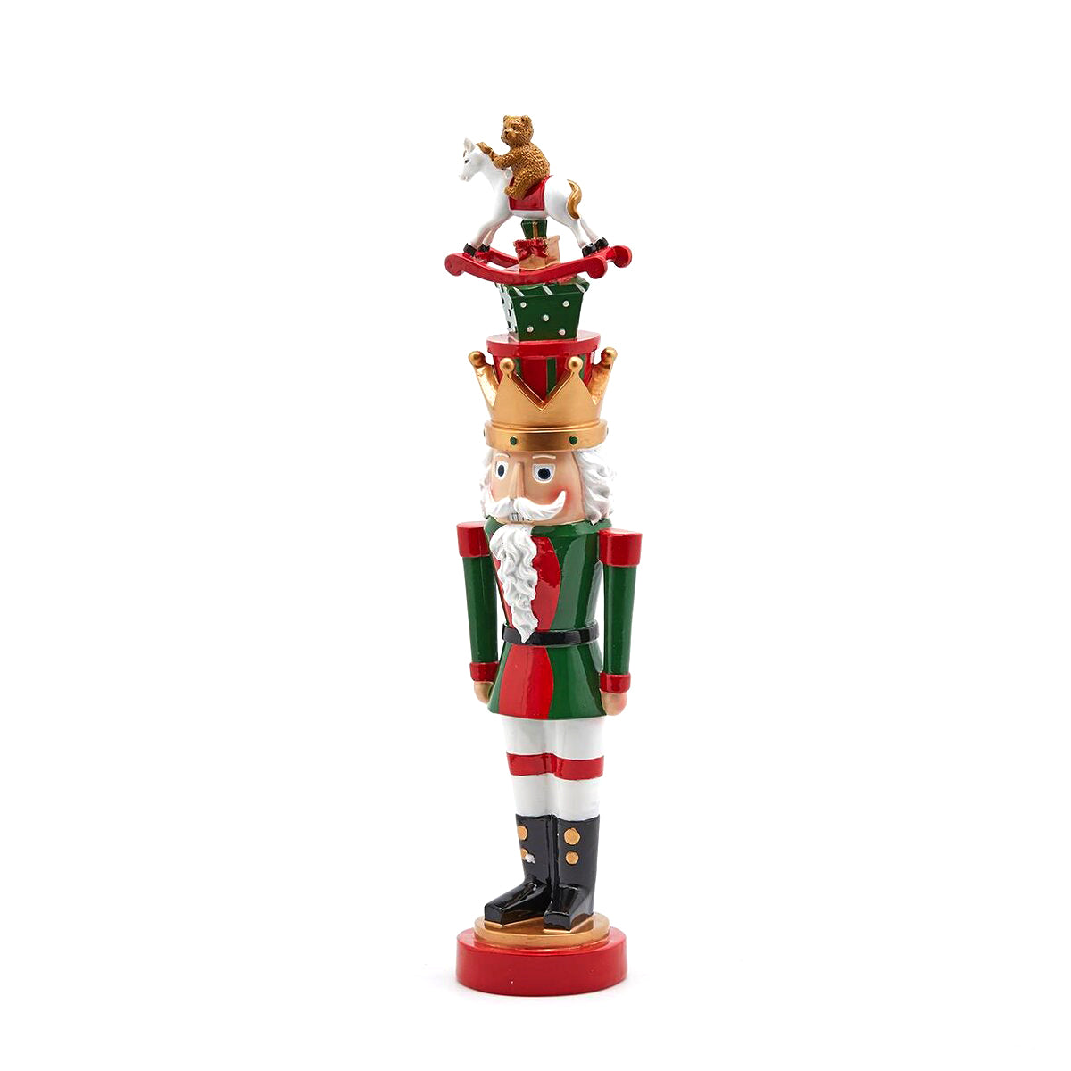Statuetta Decorativa Soldativo con Cappello Cavallo Verde e Rosso H52 - 682442