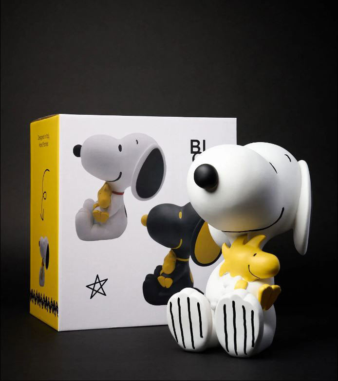 Statuetta In Poliresina Snoopy &amp; Woodstock White H25 Cm &ndash; Decorazione Peanuts - SNOO251108