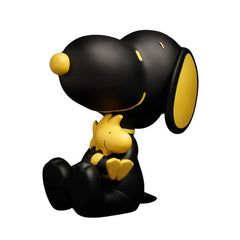 Statuetta In Poliresina Snoopy &amp; Woodstock Black H25 Cm &ndash; Decorazione Peanuts - SNOO251109