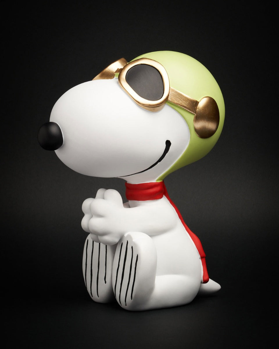 Statuetta In Poliresina Snoopy Aviator Blogo Design H25 Cm &ndash; Decorazione Peanuts - SNOO251107