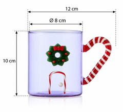 Mug lilla Sweet & Candy Ichendorf Milano con manico a bastoncino di zucchero con dimensioni