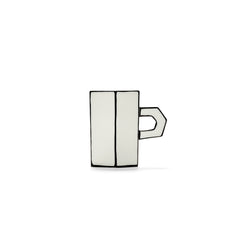 Set 2Pz. Tazzina da Caffè Lungo in Porcellana Bianco/Nero – Collezione Carte Blanche - Annebet Philips Per Serax