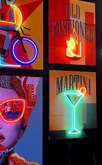 Tela Con Neon Cocktail Martini - DK-PAINT-MARTINI