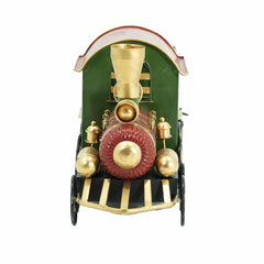 Trenino Natalizio Decorativo in Metallo Rosso e Verde 52,5×24,5×16,5 cm