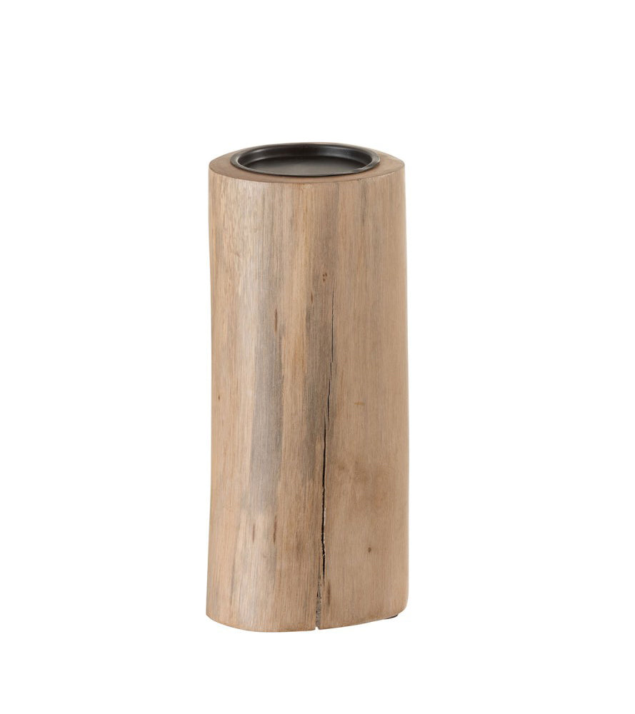 Candeliere Pilas Rotondo legno naturale S (10x10xH26) - 96377