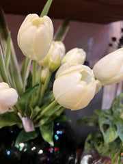 Bouquet tulipani bianchi Real Touch H40 | Fiori artificiali di qualit&agrave; - 214959,14