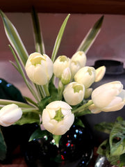 Bouquet tulipani bianchi Real Touch H40 | Fiori artificiali di qualit&agrave; - 214959,14