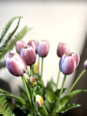 Bouquet tulipani viola Real Touch H40 | Fiori artificiali di qualit&agrave; - 214959,63