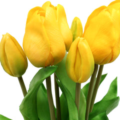 Bouquet di tulipani gialli Real Touch H40 | Fiori artificiali di qualit&agrave; - 216002,20Y