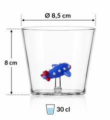 Tumbler Aereo Blu Sweet & Candy Ichendorf Milano con dimensioni H8 Ø8,5 cm e capacità 30 cl.