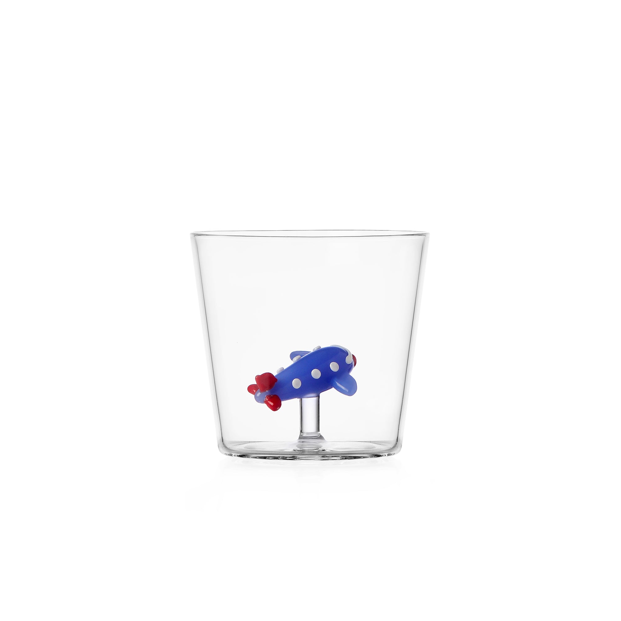 Tumbler Aereo Blu Sweet & Candy Ichendorf Milano in vetro trasparente H8 Ø8,5 cm