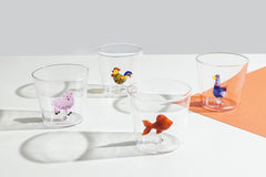 Bicchiere Tumbler Pecora Rosa Collezione Animal Farm - Ichendorf Milano