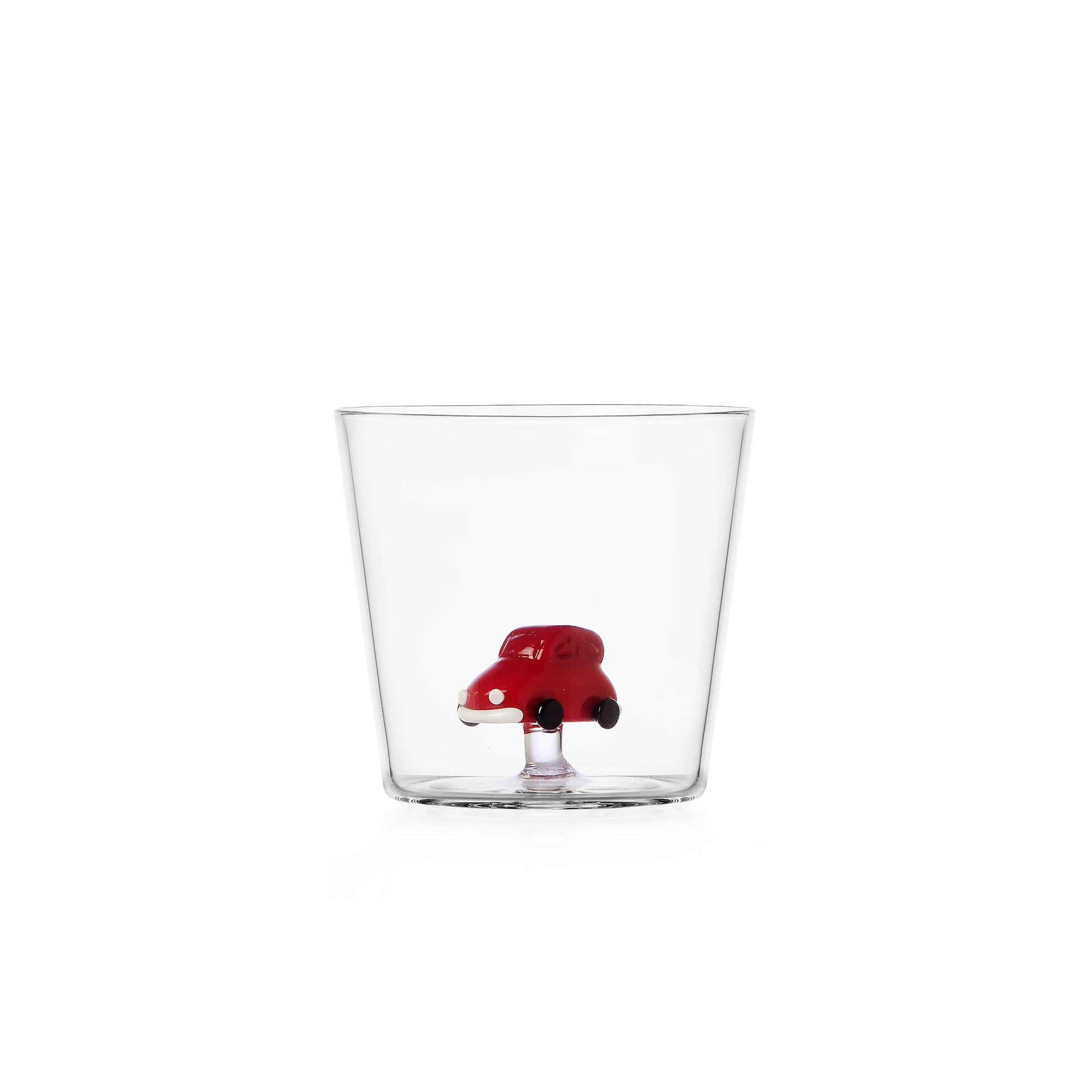 Tumbler Macchina Rossa Sweet & Candy Ichendorf Milano in vetro trasparente H8 Ø8,5 cm