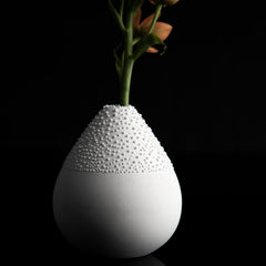 Vaso Beaded White H9 | Vasi di design in Gres smaltato - 4914379