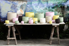 Vaso Aline Cemento Bianco Crema | Vasi di Design in Cemento - CONFIG0461