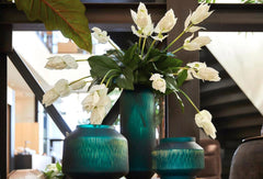 Vaso blu - verde: vasi in vetro satinato design EDG - CONFIG0096