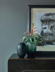 Vaso blu - verde Intaglio: vasi in vetro satinato design EDG - CONFIG0095