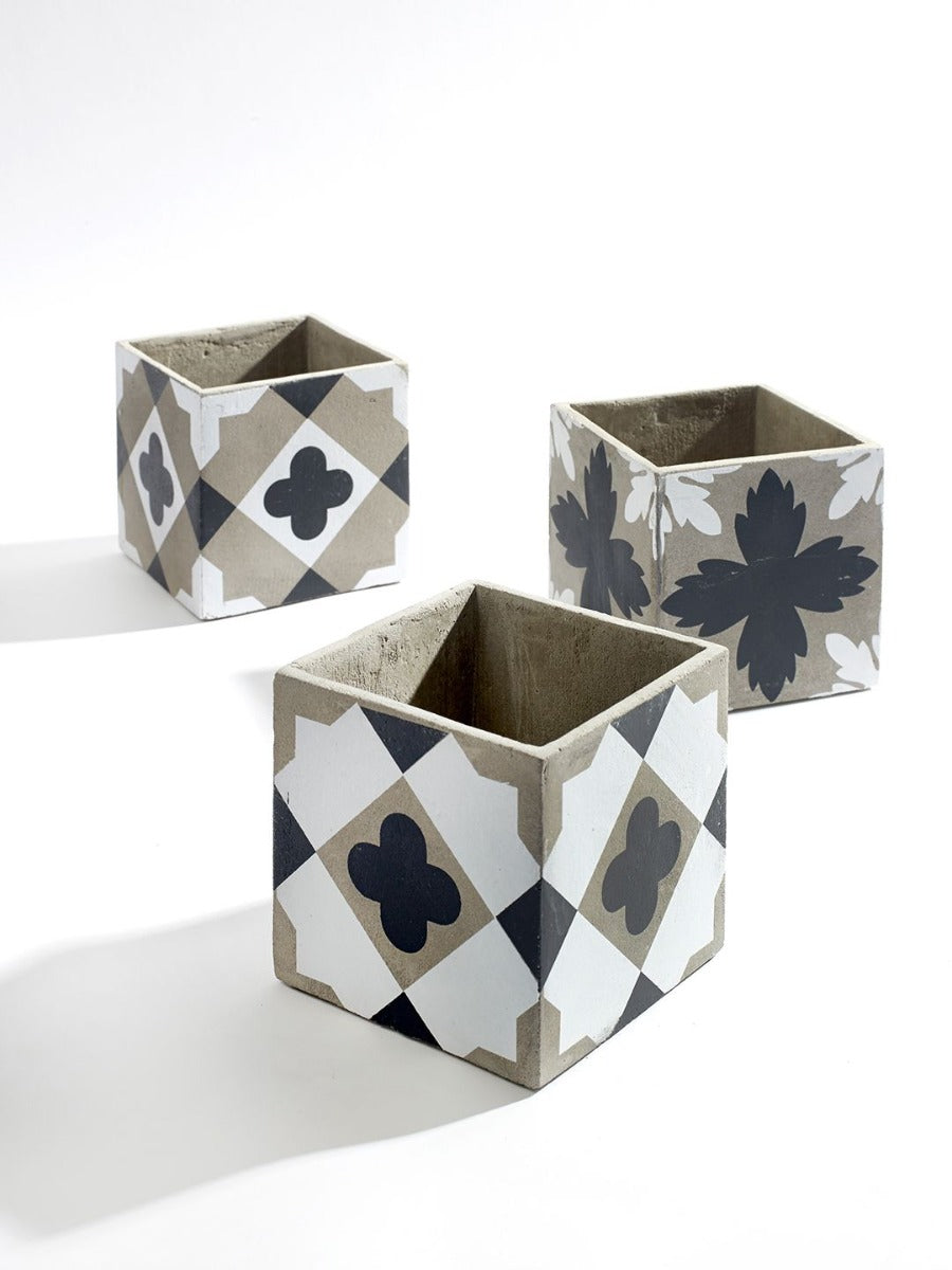 Cachepot Feeling : Set 3 vasi in cemento Serax - B7213202