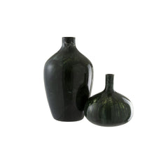 Vaso Palla alto in vetro Verde Anticato : Vasi di design in vetro - 96782
