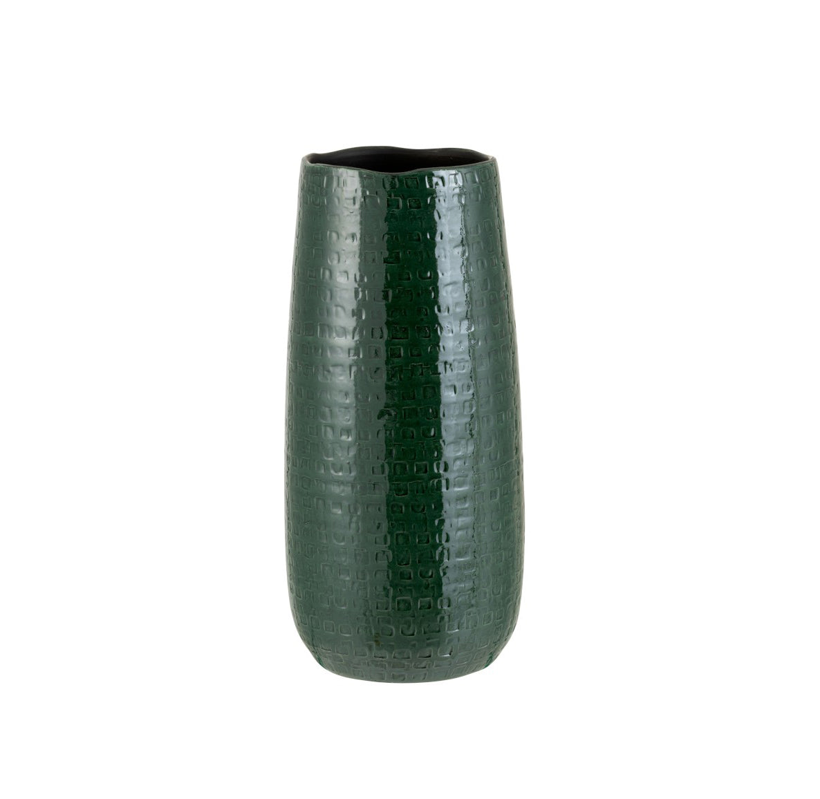 Vaso Motivo H40 : vaso alto in ceramica smaltata di colore verde - 3320