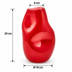 Vaso Ammaccato EDG Enzo De Gasperi in vetro rosso – dimensioni Ø 18 × H 29 cm