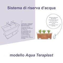 Fioriera rettangolare Aqua 100 in plastica Teraplast - CONFIG0041