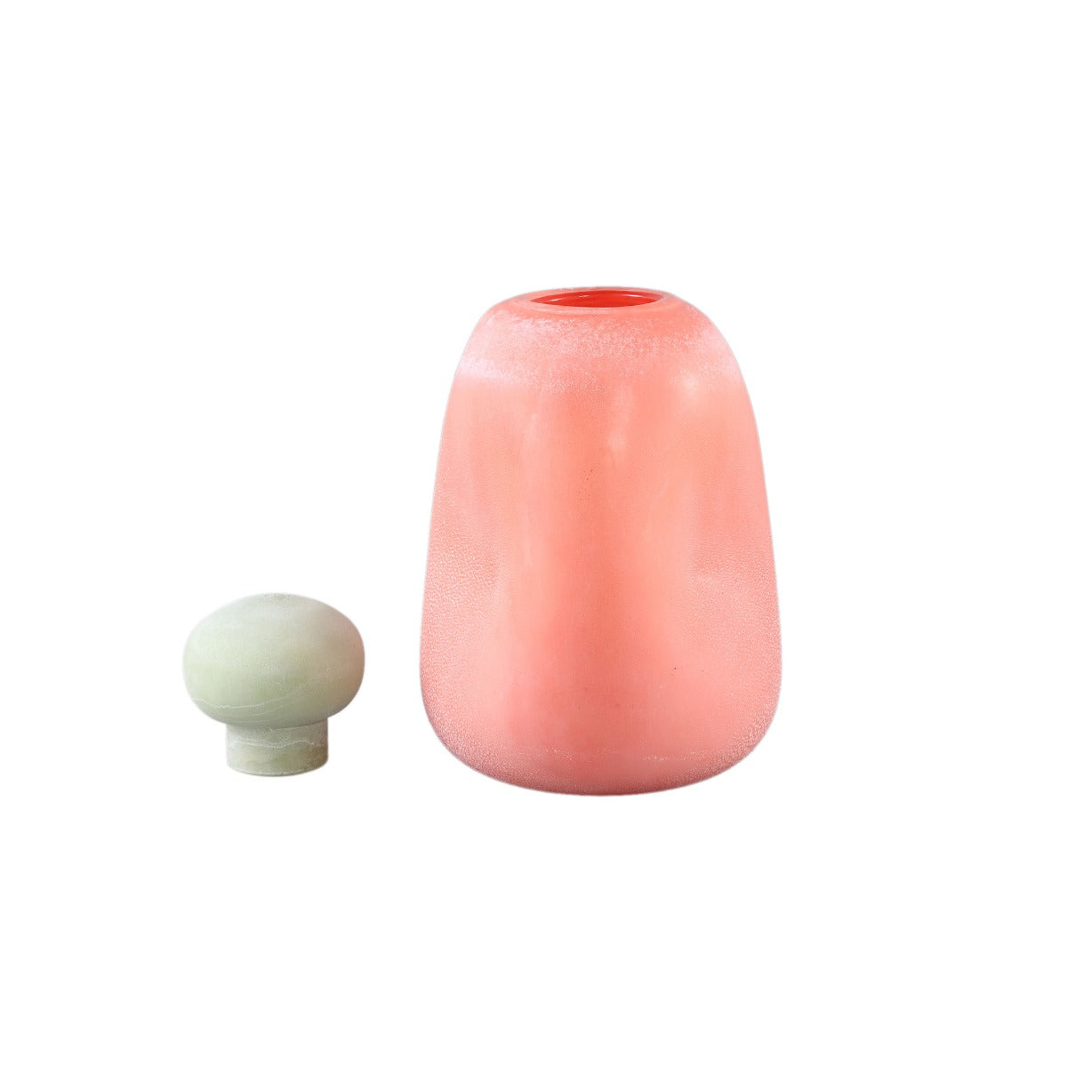 Vaso Karlie Arancione con Tappo Verde in Vetro Opaco | Vasi di Design in Vetro Colorato - 721818