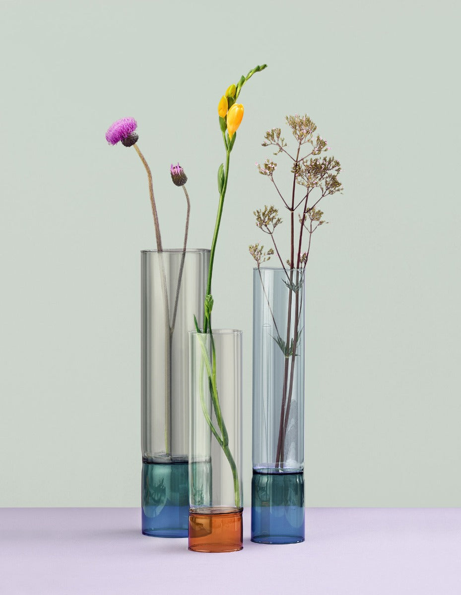 Vaso Bamboo colore Viola - Blu H35 | Vasi in Vetro Ichendorf Milano - 09367199