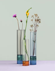Vaso Bamboo colore Viola - Blu H35 | Vasi in Vetro Ichendorf Milano - 09367199