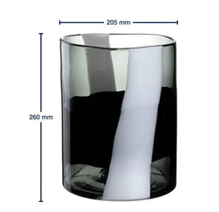 Vaso in Vetro Banda Nera H26 D23 – Stile ed Eleganza per Ogni Ambiente