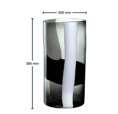 Vaso in Vetro Banda Nera H40 D23 – Stile ed Eleganza per Ogni Ambiente