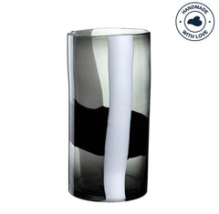 Vaso in Vetro Banda Nera H40 D23 – Stile ed Eleganza per Ogni Ambiente