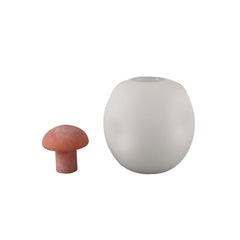Vaso Karlie Bianco con Tappo Arancione in Vetro Opaco | Vasi di Design in Vetro Colorato - 721821