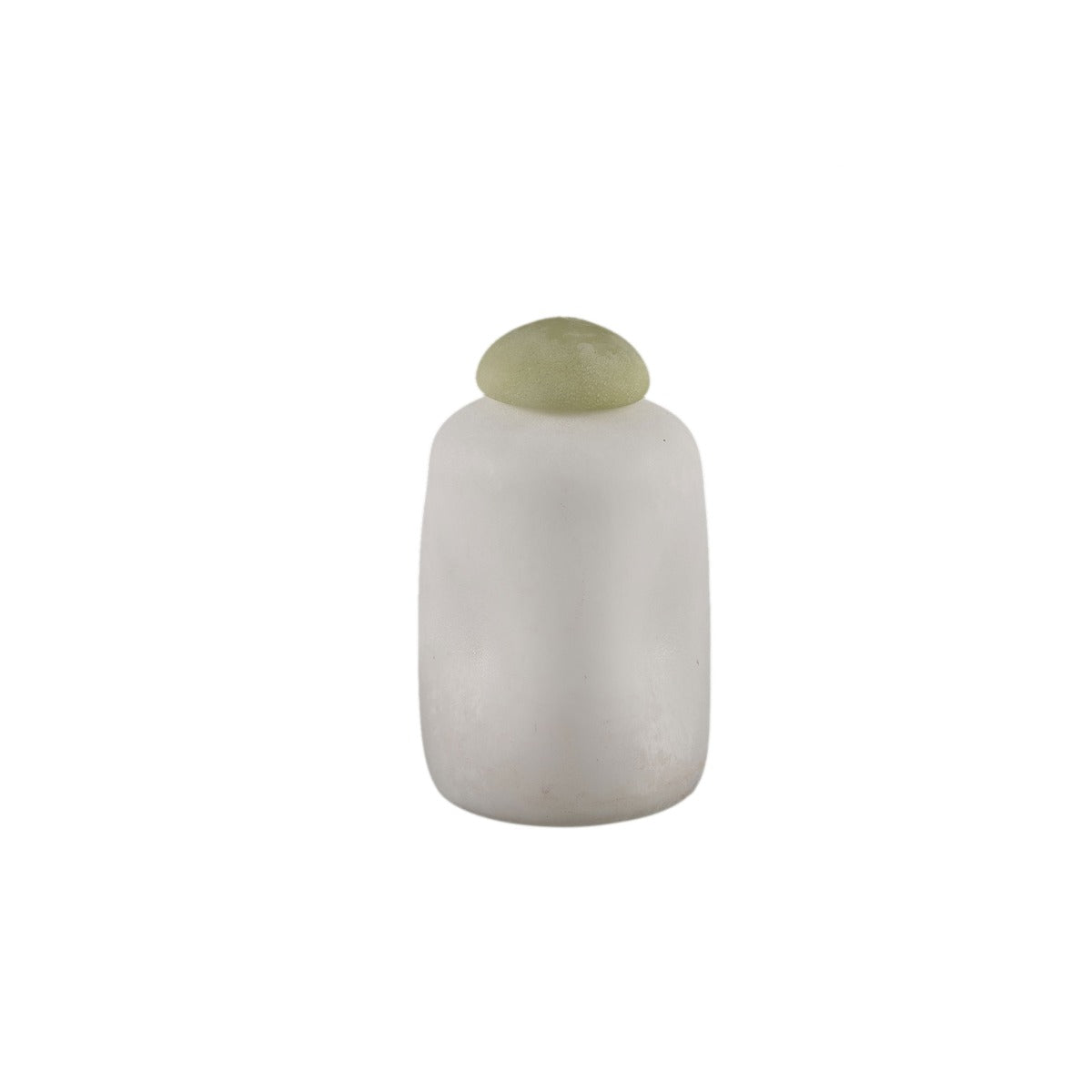 Vaso Karlie Bianco con Tappo Verde in Vetro Opaco | Vasi di Design in Vetro Colorato - 721820