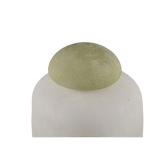 Vaso Karlie Bianco con Tappo Verde in Vetro Opaco | Vasi di Design in Vetro Colorato - 721820