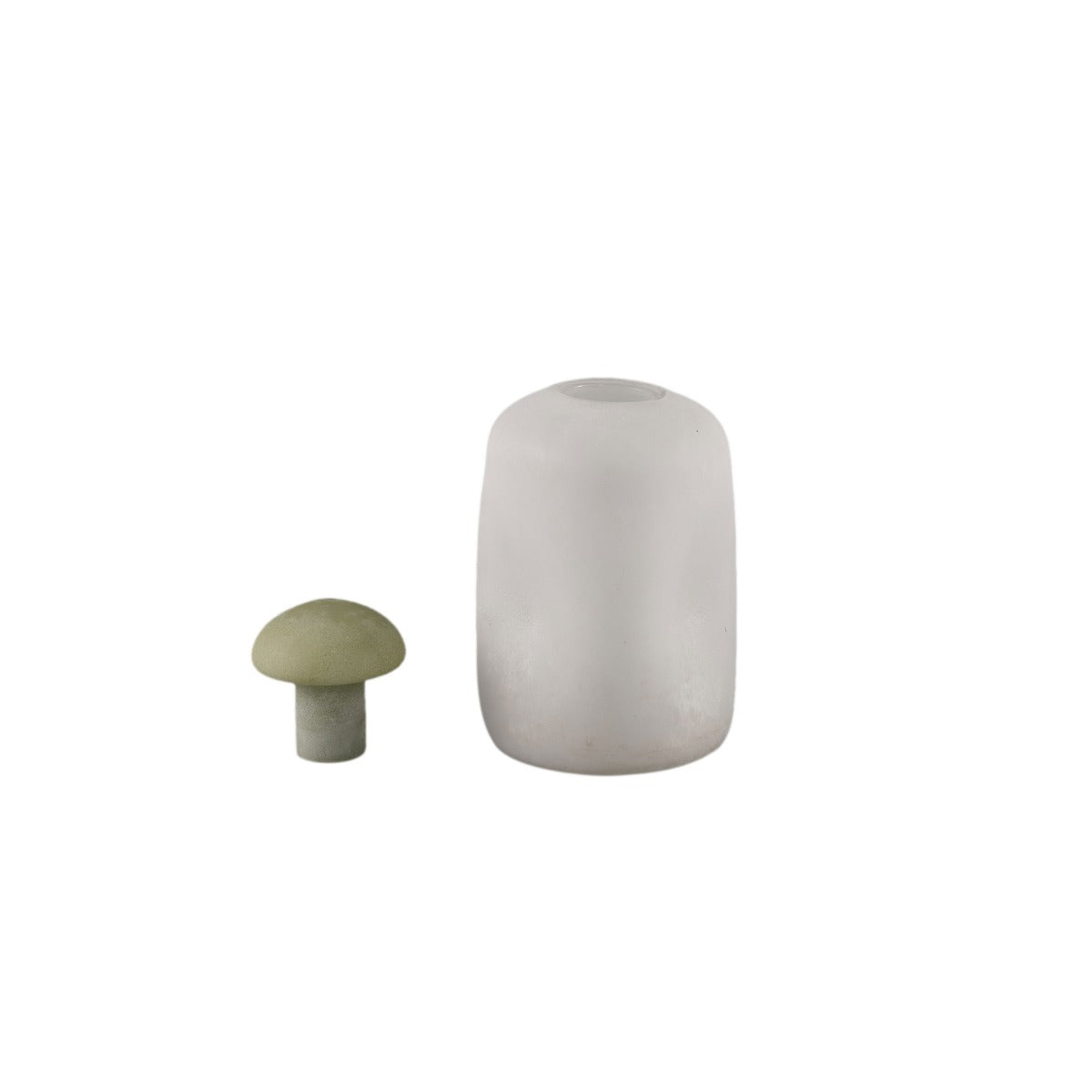 Vaso Karlie Bianco con Tappo Verde in Vetro Opaco | Vasi di Design in Vetro Colorato - 721820
